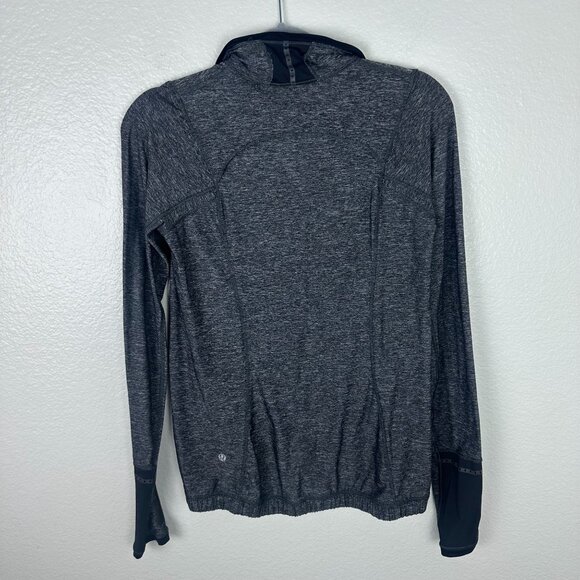 Lululemon Pace Pusher 1/2 Zip Heathered Black / Black 6 Luon Light Athletic - Picture 8 of 11